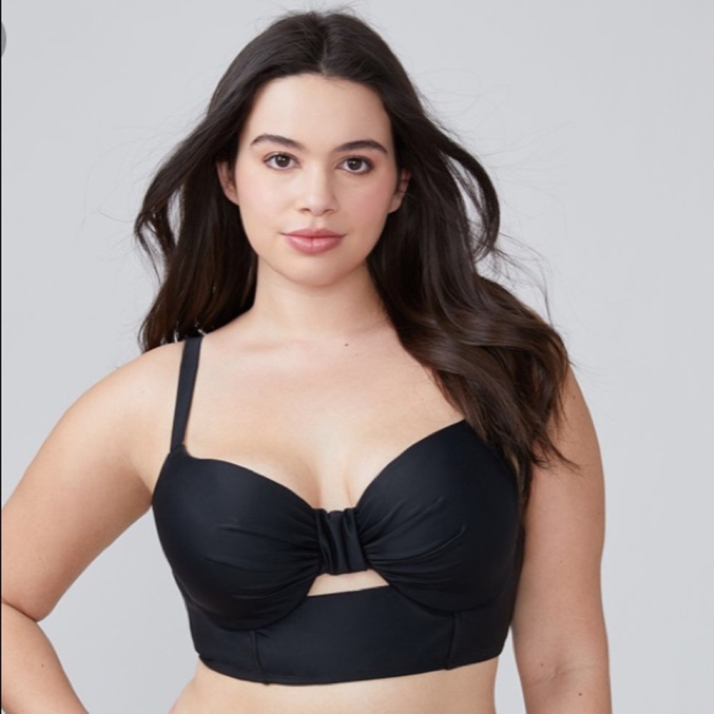 Lane Bryant 44DDD Black Bathing Suit Bikini Top